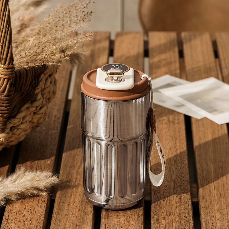 450ml LED Temperature Display Thermos Bottle | Stainless Steel Travel Mug