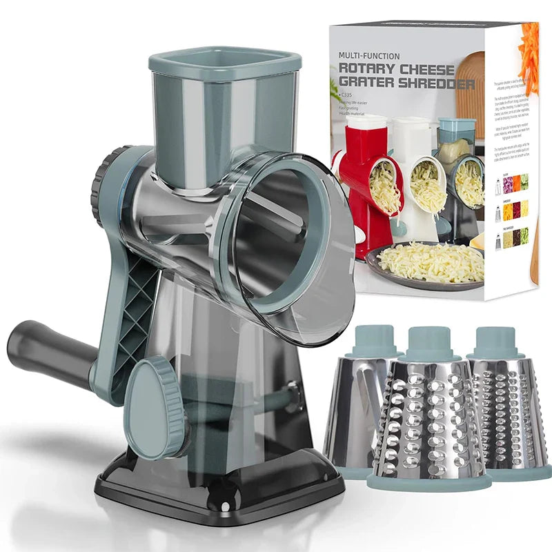 Chef's Prep Kit - 3-in-1 Rotary Cheese Grater + Vegetable Cutter Bundle | Nexa Home