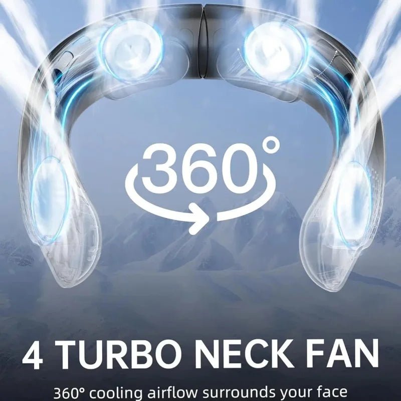 4000mAh Neck Fan Quad Core Turbine Hands-Free Portable White | Nexa Home