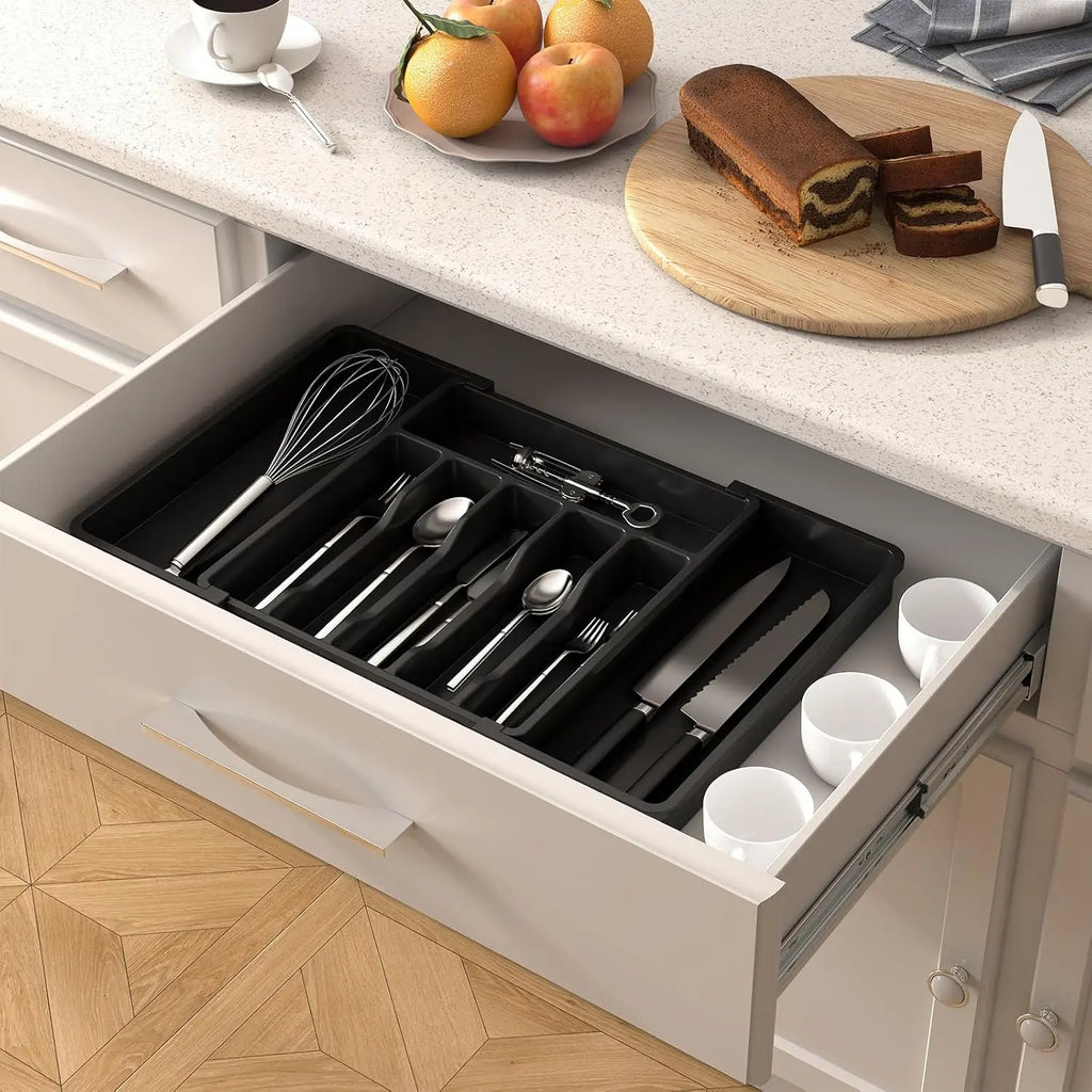 Expandable Kitchen Drawer Organizer — Adjustable Silverware & Utensil Tray