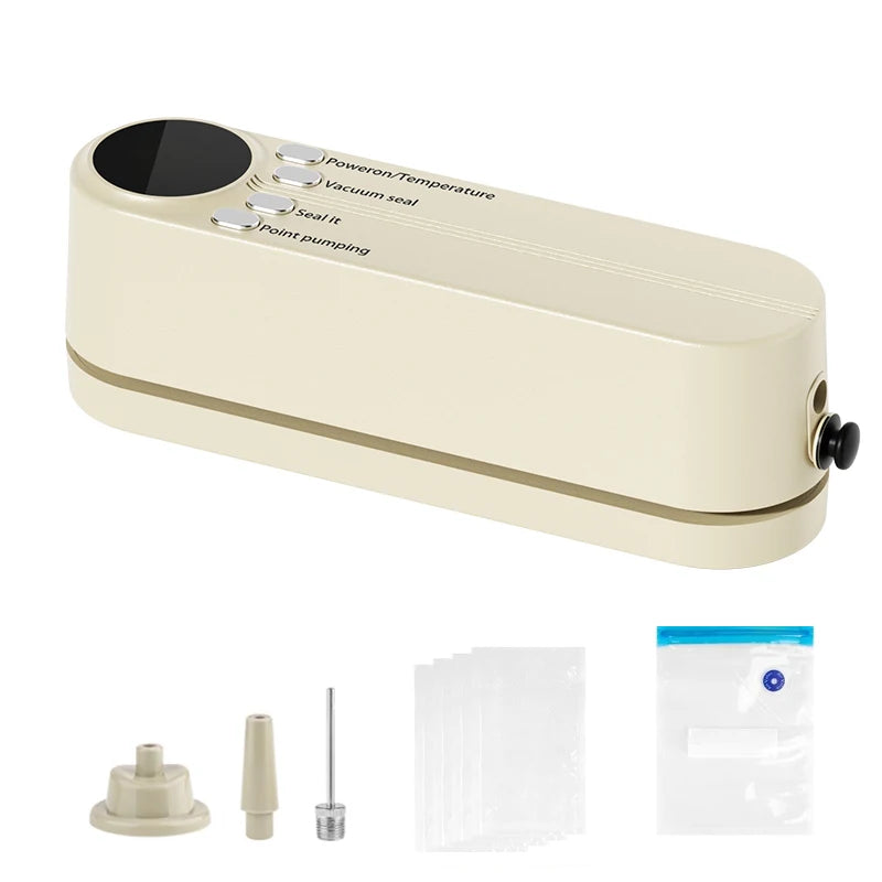 Mini Vacuum Sealing Packaging Machine Plastic Bags Sealer for Food USB Rechargeable Portable Thermal Sealer with Suction Pump