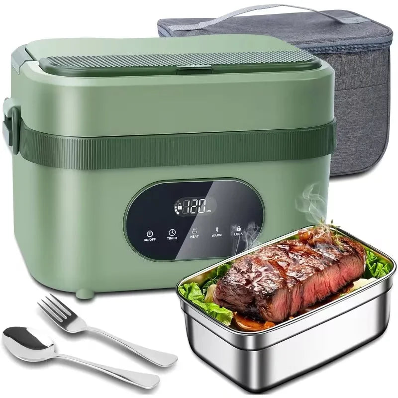 Portable Wireless Electric Heated Lunch Box 1.5L — 18000mAh Battery, LED Display