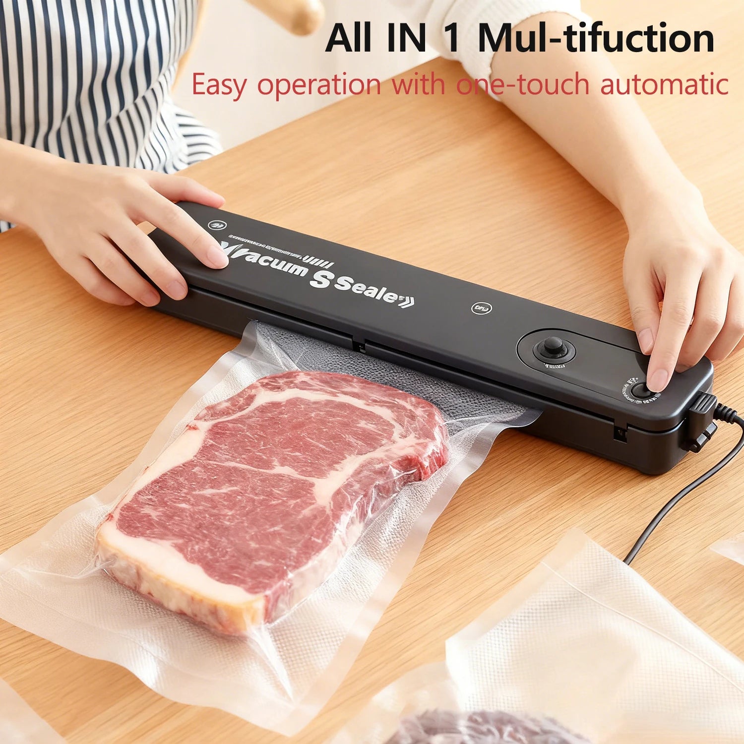 Vacuum Sealer Food Sealing Powerful Home Vacuum Automatic Packaging Machine Food Preservation Food Vacuum Sealing Machine