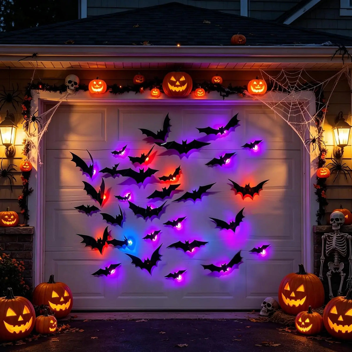 3D bat wall decal set for Halloween decor